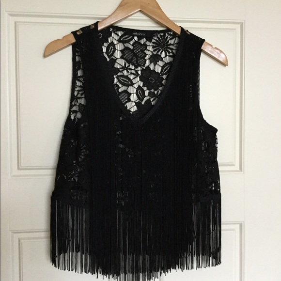 arc & co Tops - ARC & CO Fringe & Lace Vest